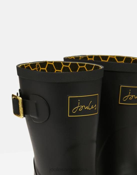 Joules botas de lluvia estampadas de altura media molly mujer abeja grabada en oro calzado 64BB149