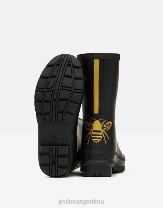 Joules botas de lluvia estampadas de altura media molly mujer abeja grabada en oro calzado 64BB149