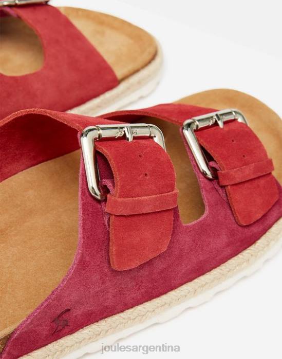 Joules sandalias lucinda de ante con hebilla mujer rosa multicolor calzado 64BB143