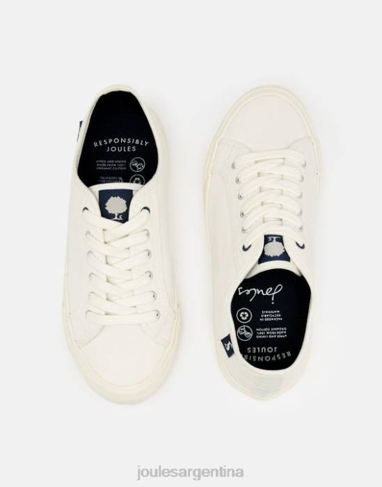 Joules zapatillas con bomba costera orgánica mujer blanco calzado 64BB141