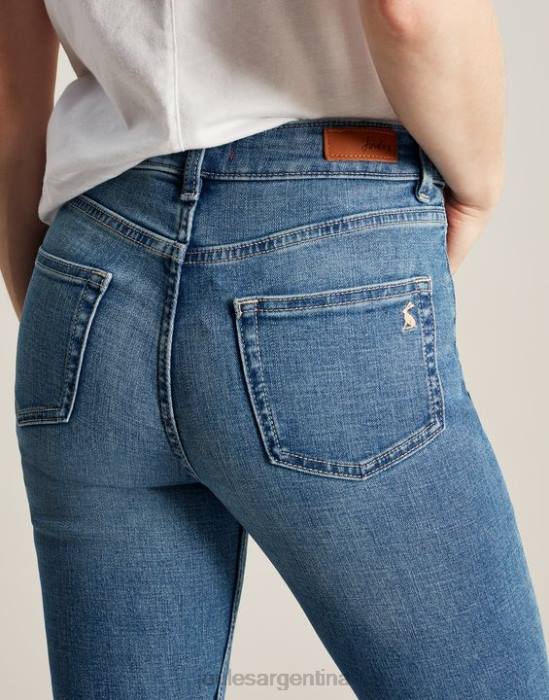 Joules Vaqueros ajustados elásticos de talle alto Monroe mujer mezclilla ligera vestir 64BB1