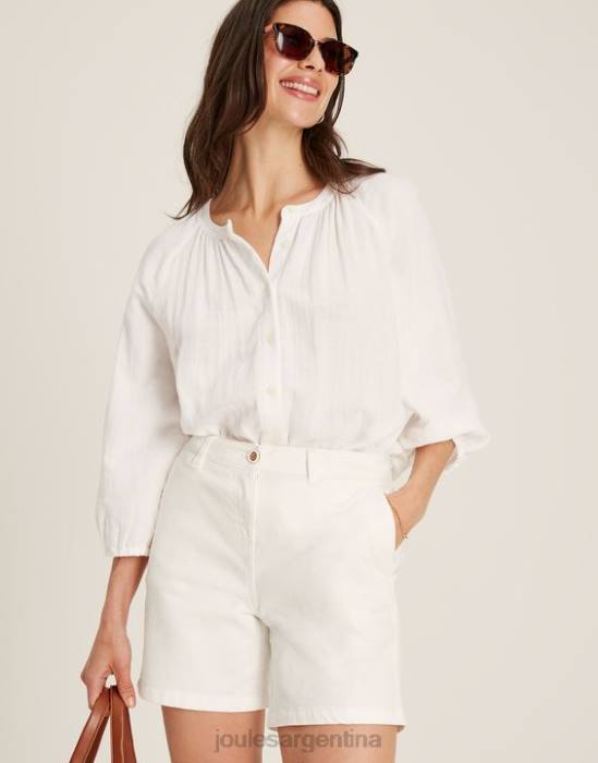 Joules pantalones cortos chinos de longitud media mujer blanco brillante vestir 64BB49