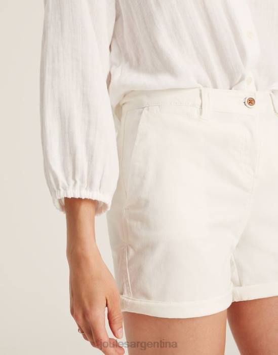 Joules pantalones cortos chinos de longitud media mujer blanco brillante vestir 64BB49