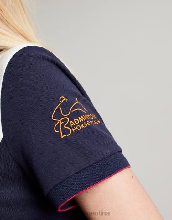 Joules playera tipo polo con detalles de bádminton mujer crema vestir 64BB75