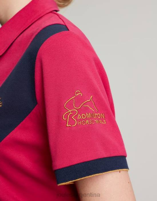 Joules playera tipo polo con detalles de bádminton mujer frambuesa profunda vestir 64BB107