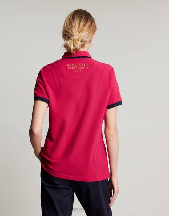 Joules playera tipo polo con detalles de bádminton mujer frambuesa profunda vestir 64BB107