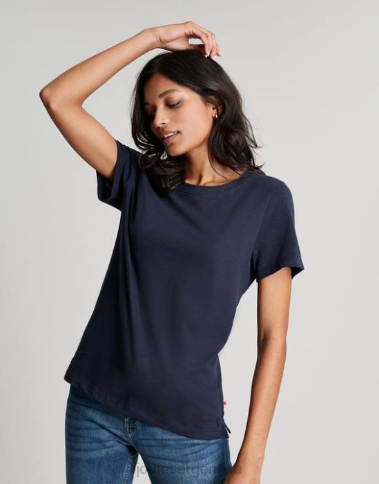 Joules camiseta carley lisa clásica con cuello redondo mujer marina francesa vestir 64BB76