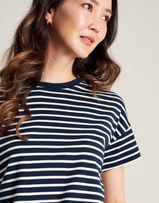 Joules camiseta macey de manga corta a rayas mujer raya azul marino vestir 64BB54