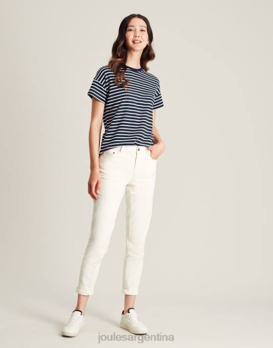 Joules camiseta macey de manga corta a rayas mujer raya azul marino vestir 64BB54