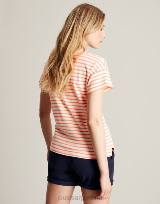 Joules camiseta macey de manga corta a rayas mujer raya rosa vestir 64BB33