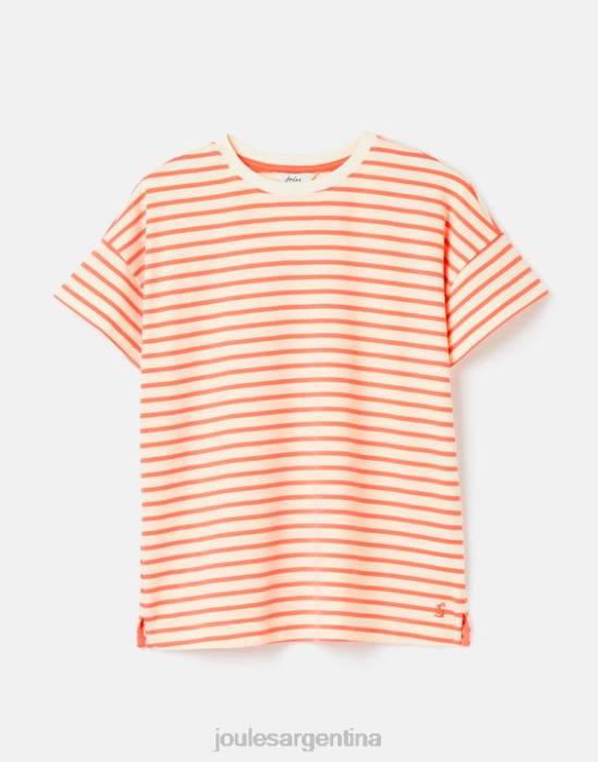 Joules camiseta macey de manga corta a rayas mujer raya rosa vestir 64BB33