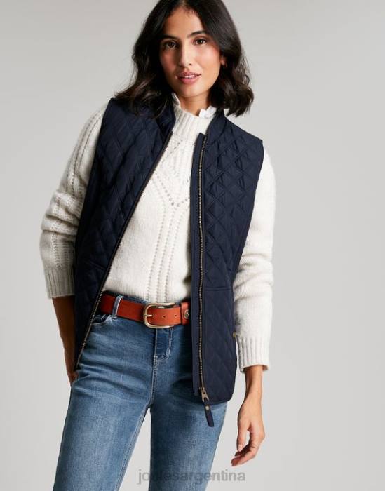 Joules chaleco acolchado con diamantes minx mujer marina marina vestir 64BB35