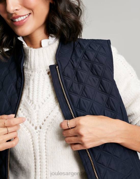 Joules chaleco acolchado con diamantes minx mujer marina marina vestir 64BB35