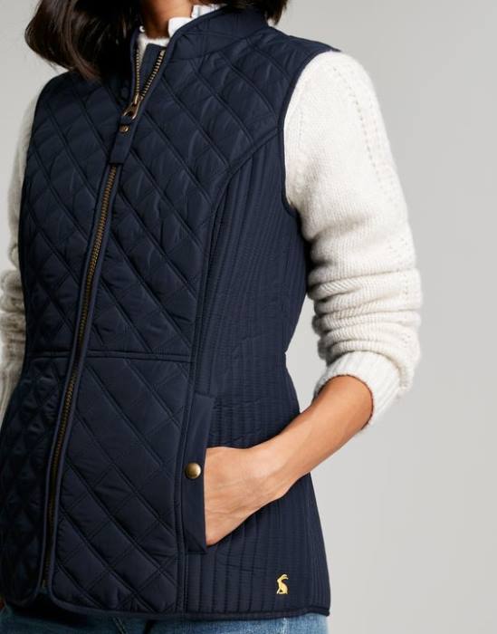 Joules chaleco acolchado con diamantes minx mujer marina marina vestir 64BB35