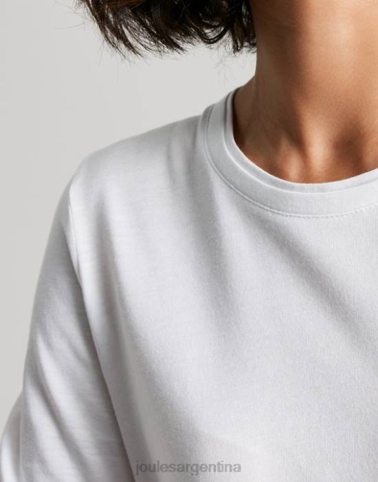 Joules top de manga larga con cuello redondo holly mujer blanco vestir 64BB62
