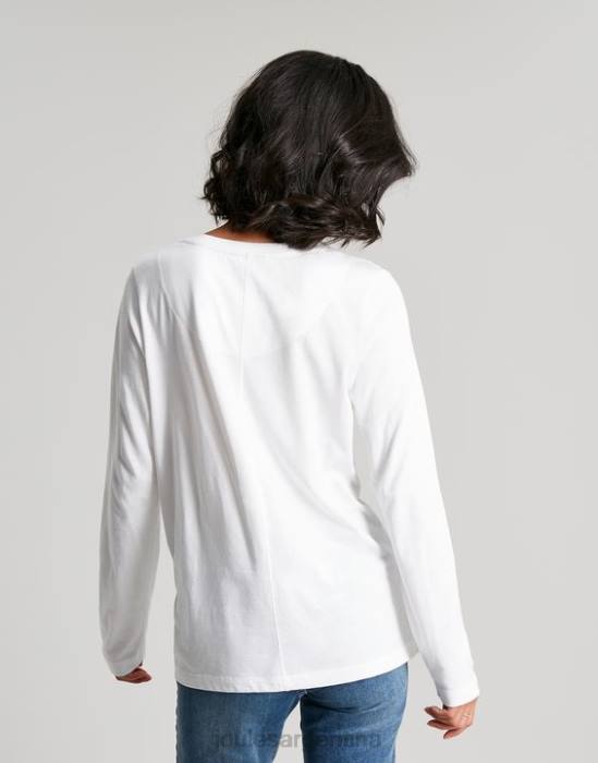 Joules top de manga larga con cuello redondo holly mujer blanco vestir 64BB62