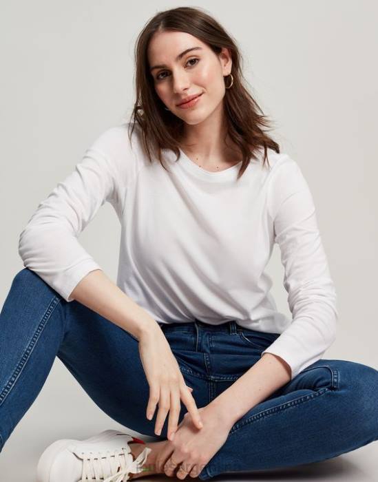 Joules top de manga larga con cuello redondo holly mujer crema vestir 64BB5