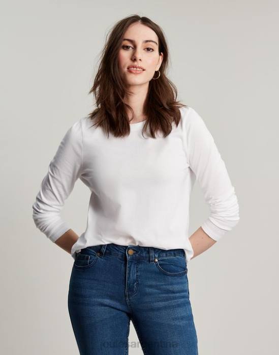 Joules top de manga larga con cuello redondo holly mujer crema vestir 64BB5