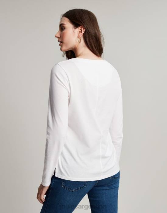 Joules top de manga larga con cuello redondo holly mujer crema vestir 64BB5