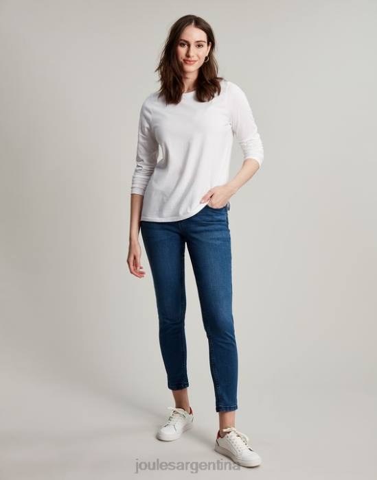 Joules top de manga larga con cuello redondo holly mujer crema vestir 64BB5