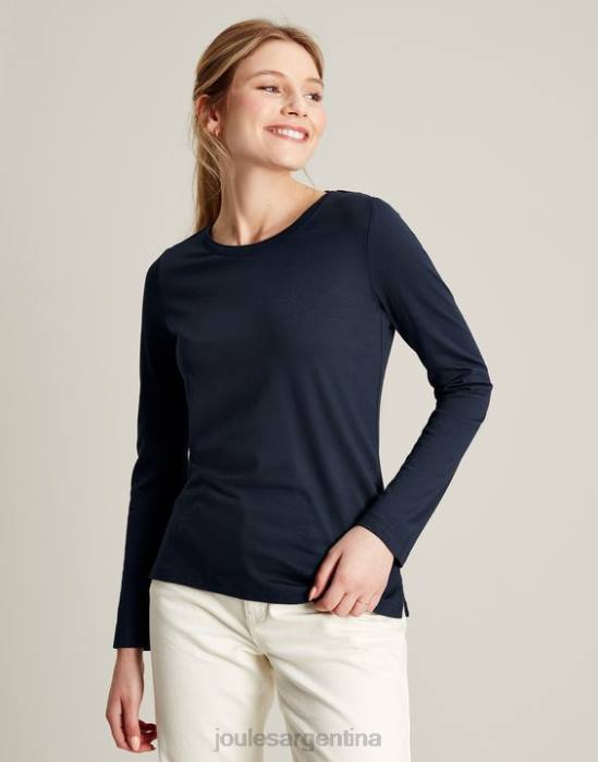 Joules top de manga larga con cuello redondo holly mujer marina francesa vestir 64BB36
