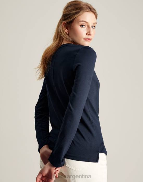 Joules top de manga larga con cuello redondo holly mujer marina francesa vestir 64BB36