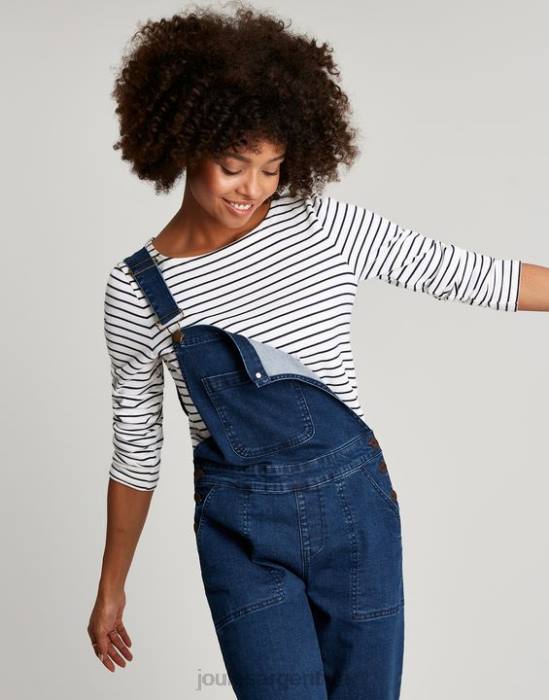 Joules top de punto de manga larga Harbour mujer raya azul marino crema vestir 64BB53