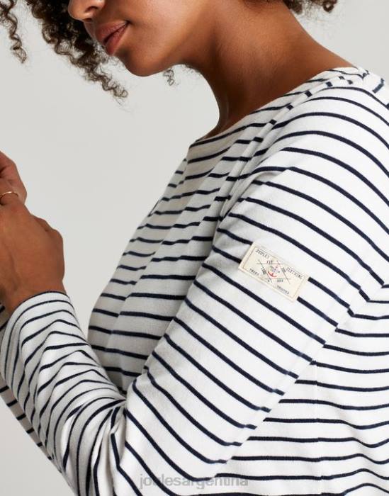 Joules top de punto de manga larga Harbour mujer raya azul marino crema vestir 64BB53