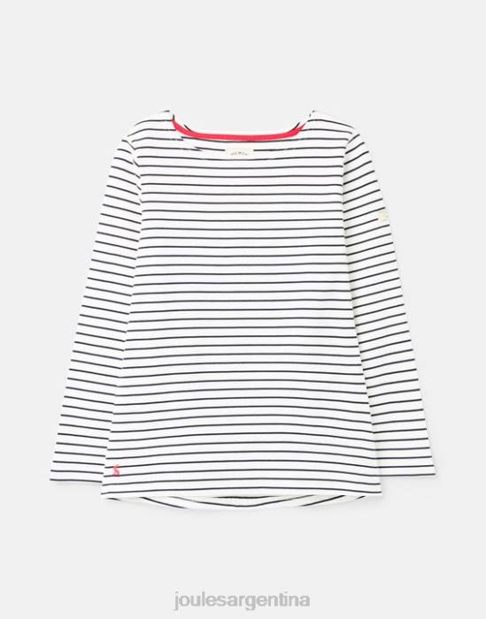 Joules top de punto de manga larga Harbour mujer raya azul marino crema vestir 64BB53