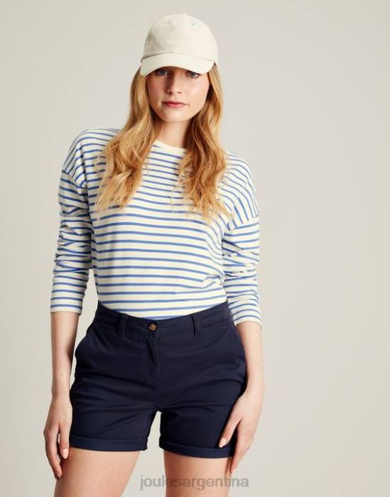 Joules top esther de manga larga con hombros caídos mujer raya azul vestir 64BB34