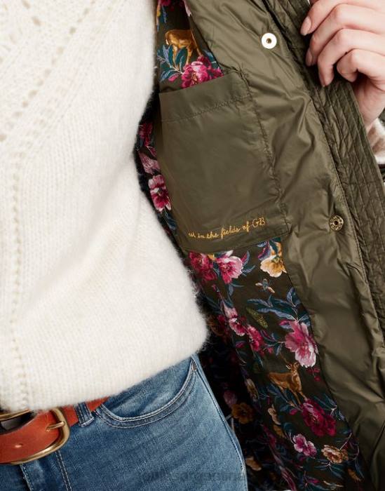 Joules chaqueta acolchada newdale mujer hoja de uva vestir 64BB52
