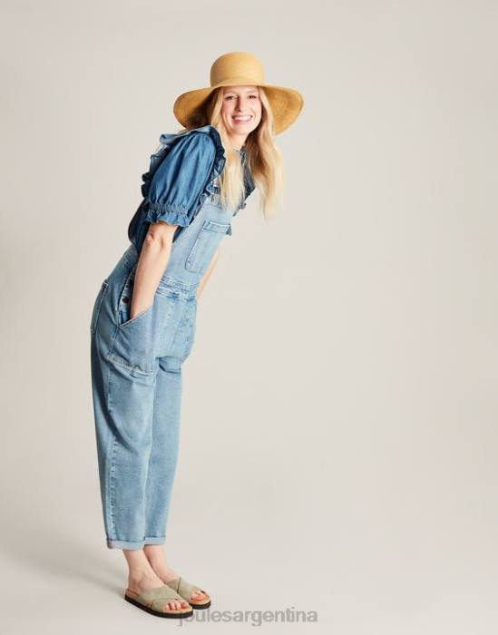 Joules overol de pernera recta rampling mujer índigo claro vestir 64BB61
