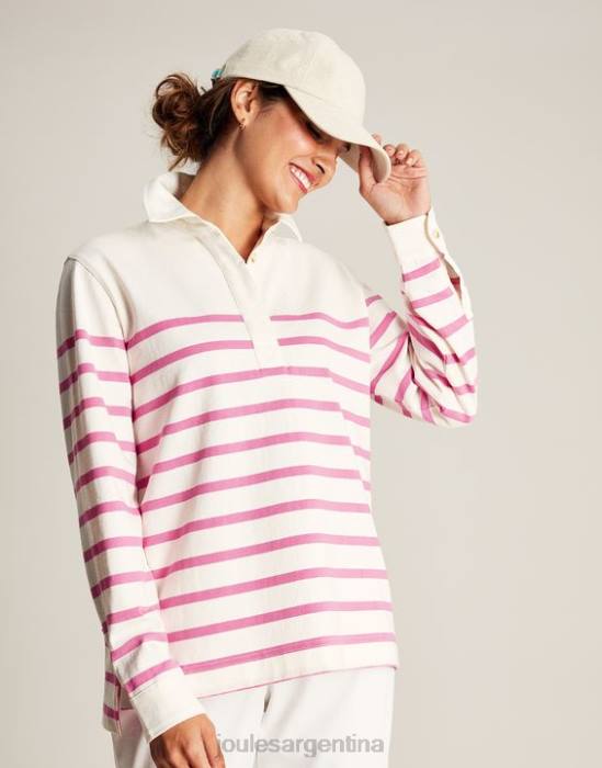 Joules camisa de cubierta ottilie mujer raya rosa vestir 64BB31