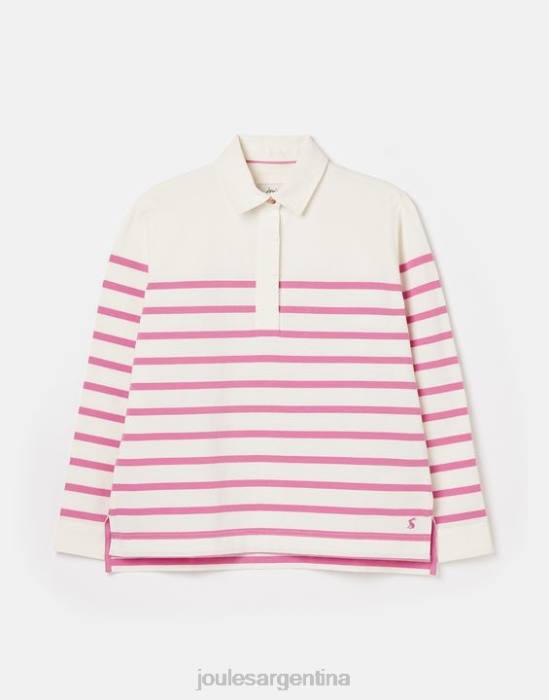 Joules camisa de cubierta ottilie mujer raya rosa vestir 64BB31