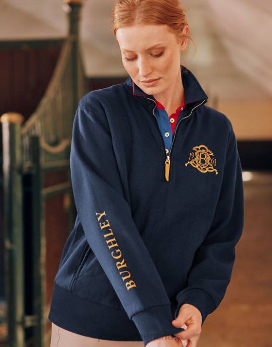 Joules sudadera burghley acolchada con cremallera de 1/4 mujer marina francesa vestir 64BB112