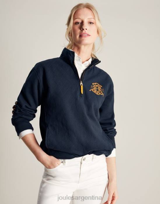 Joules sudadera burghley acolchada con cremallera de 1/4 mujer marina francesa vestir 64BB112