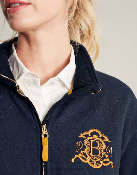 Joules sudadera burghley acolchada con cremallera de 1/4 mujer marina francesa vestir 64BB112