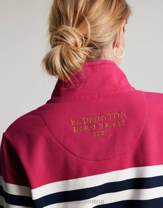 Joules sudadera con cuello alzado badminton saunton mujer raya azul marino rosa vestir 64BB28