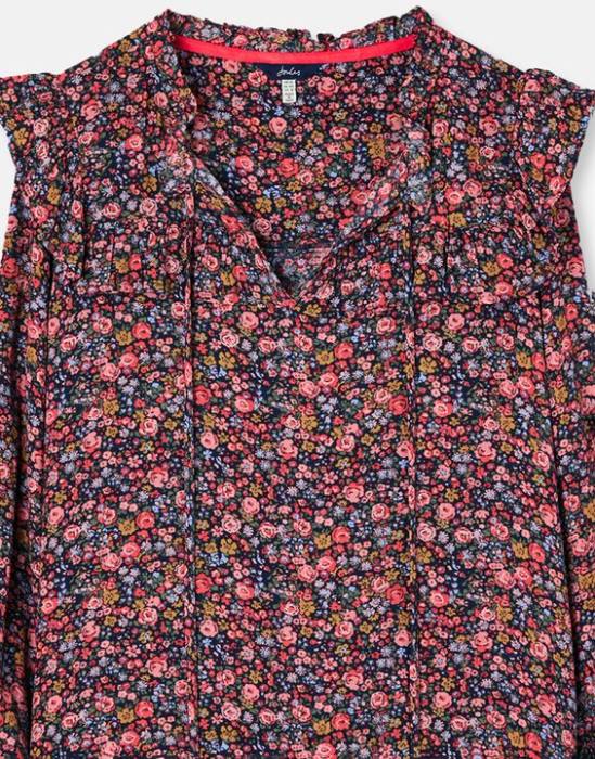 Joules Túnica escalonada con volantes en forma de cerradura y rubí mujer posey azul marino vestir 64BB30