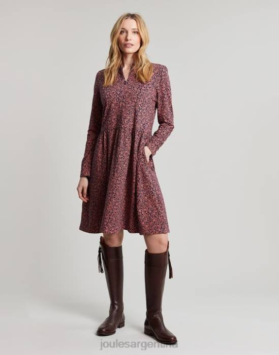 Joules vestido aurora de punto con cremallera mujer floreciente rosa vestir 64BB38