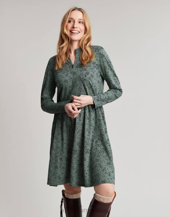 Joules vestido aurora de punto con cremallera mujer leopardo laurel vestir 64BB19