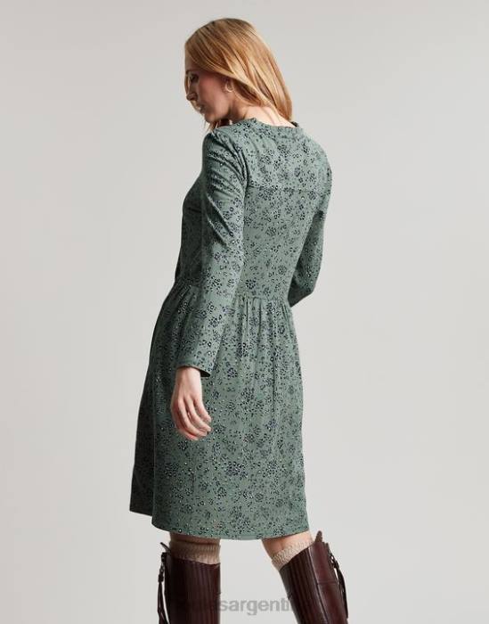Joules vestido aurora de punto con cremallera mujer leopardo laurel vestir 64BB19