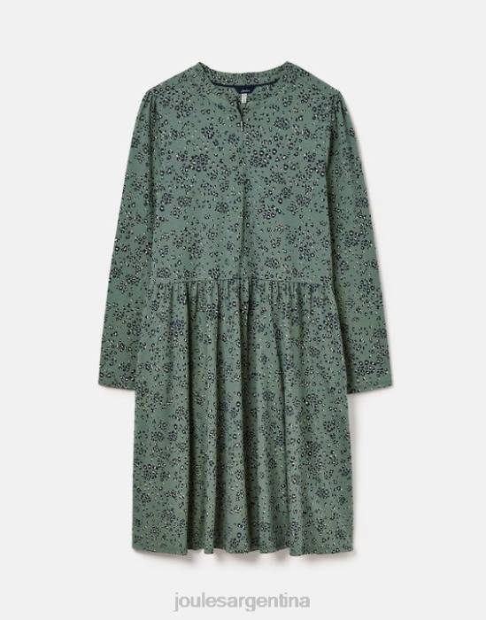 Joules vestido aurora de punto con cremallera mujer leopardo laurel vestir 64BB19