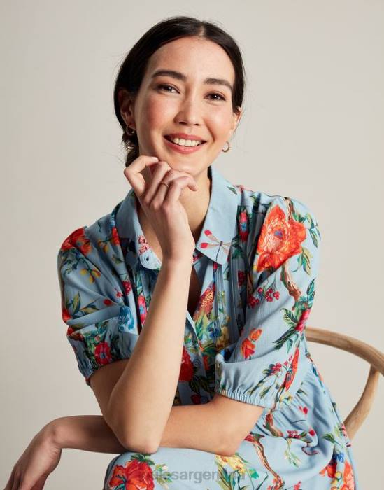 Joules vestido camisero ámbar mujer flores azules vestir 64BB12