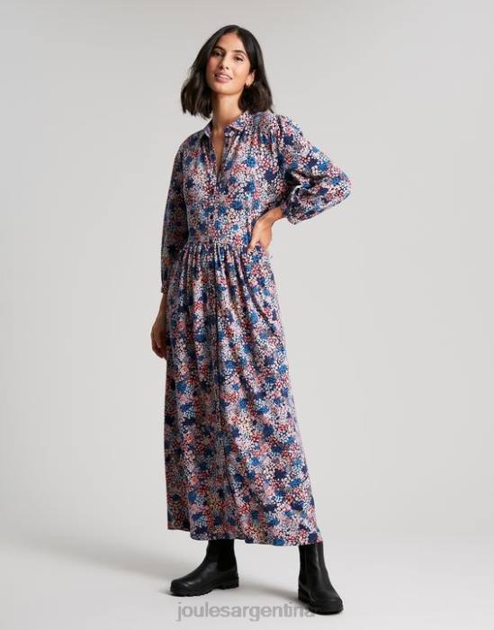 Joules vestido camisero midi de punto Nova mujer florete azul marino vestir 64BB64