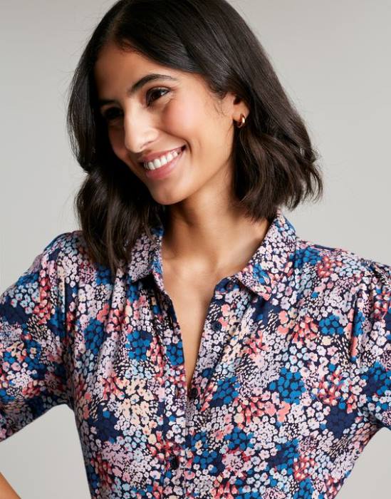 Joules vestido camisero midi de punto Nova mujer florete azul marino vestir 64BB64