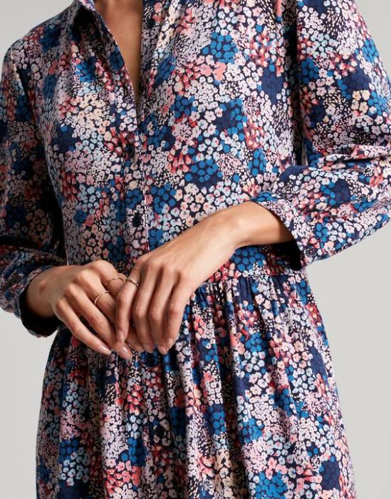 Joules vestido camisero midi de punto Nova mujer florete azul marino vestir 64BB64