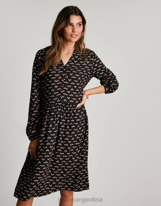 Joules vestido camisero sophia con media tapeta mujer abeja negra vestir 64BB138