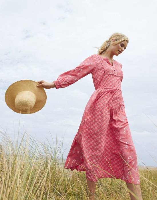 Joules vestido con pechera acolchada Therese mujer Rosa Rosa vestir 64BB41