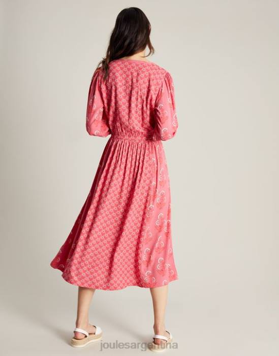 Joules vestido con pechera acolchada Therese mujer Rosa Rosa vestir 64BB41
